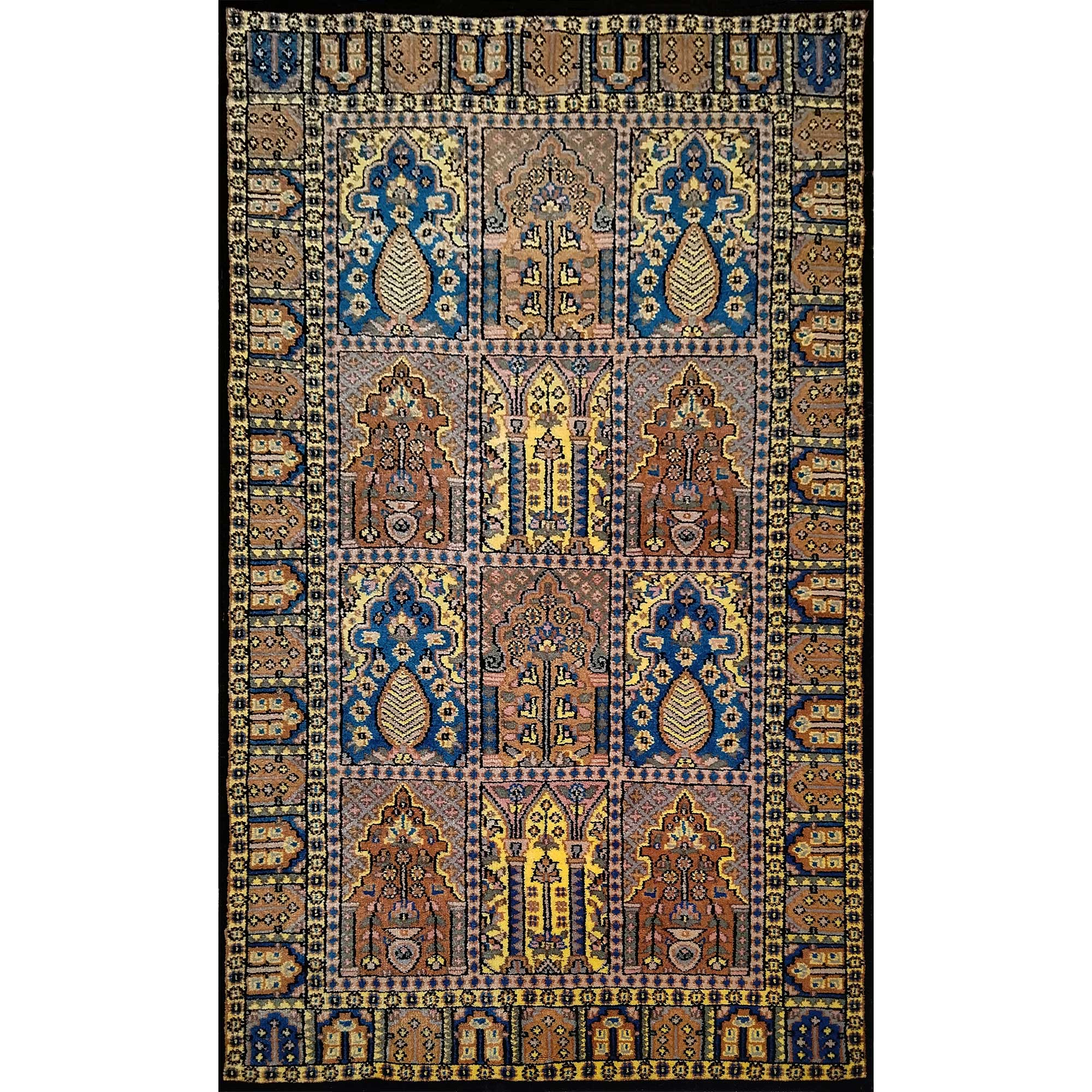 3×5 Feet Hand Knotted Black Wool Carpet Hamadan - Which Mark