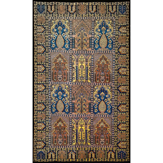 3×5 Feet Hand Knotted Black Wool Carpet Hamadan - Which Mark