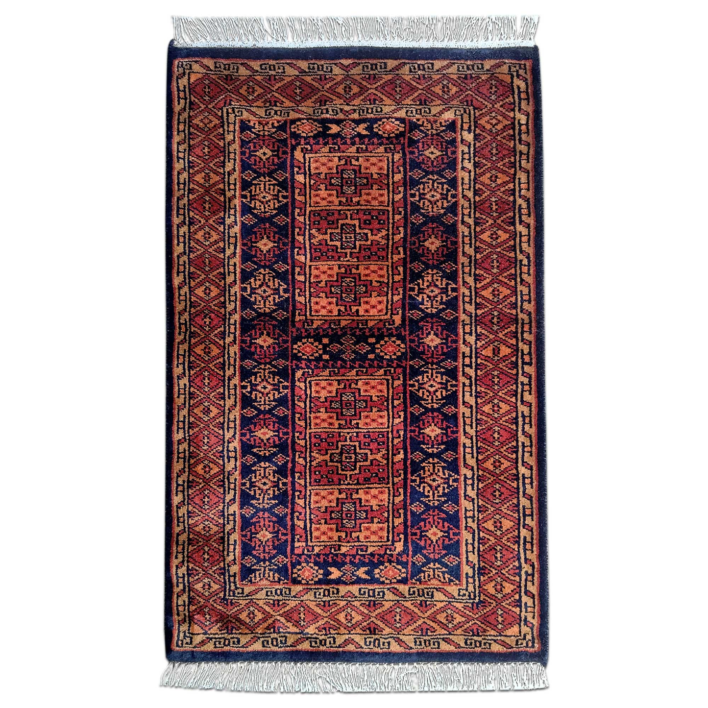 2×3 Feet Black Hand Knotted Wool Carpet Dubba - Which Mark