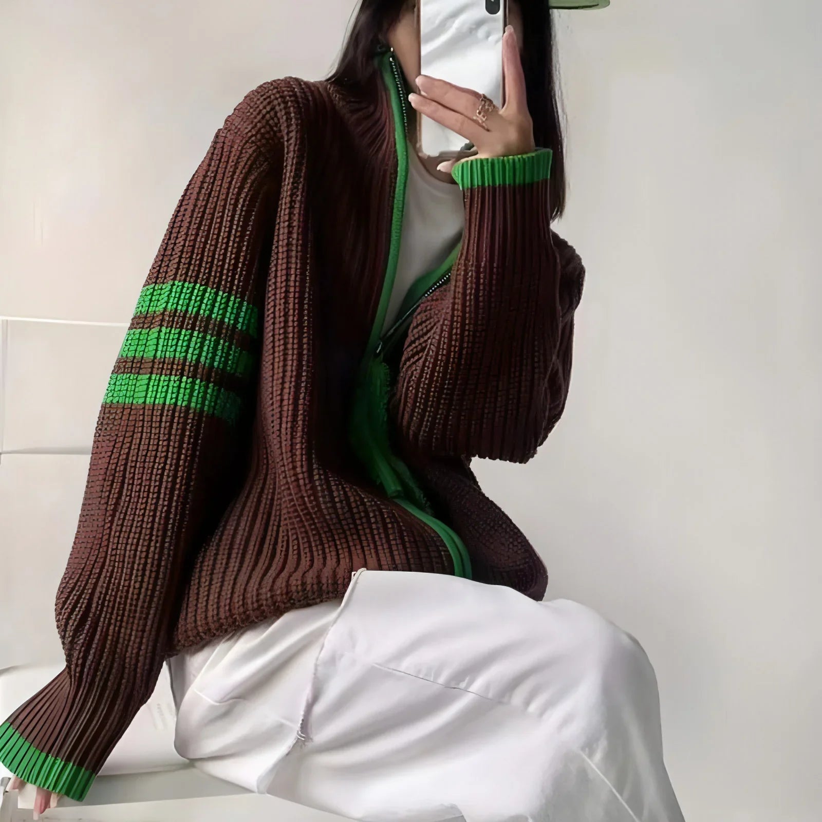Zipped Stand Collar Sweater Coat Women - Edition 25 - Which Mark