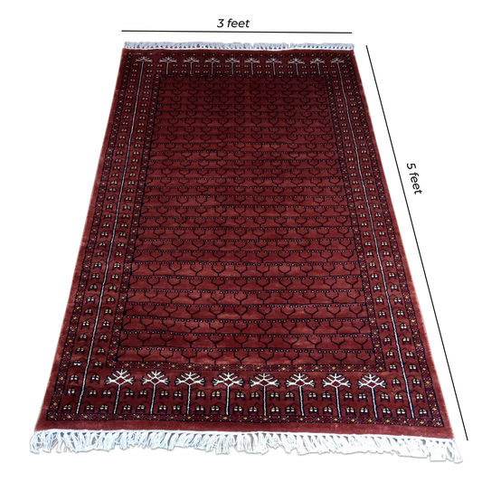 3×5 Feet Hand Knotted Peach Carpet Viscose Silk - Which Mark
