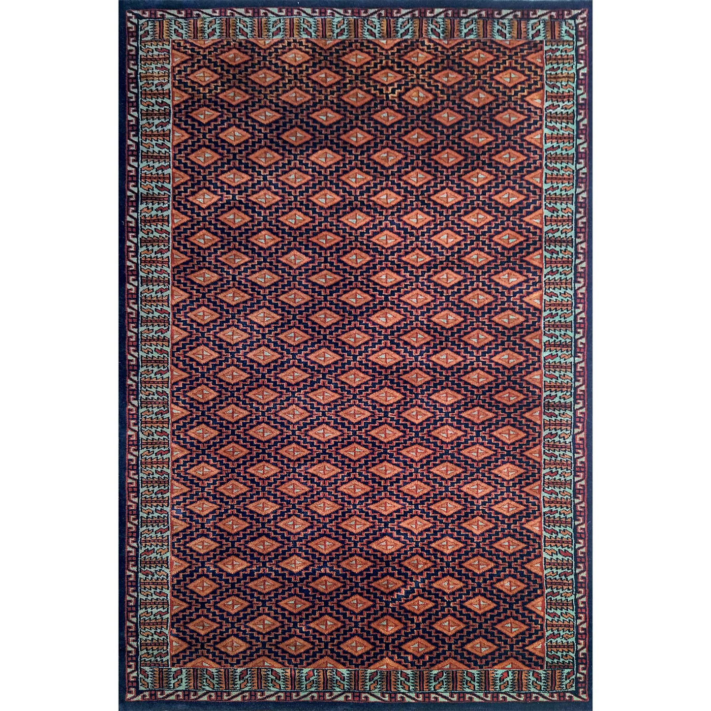 4×6 feet Black Hand Knotted Wool Carpet (Burfi) - Which Mark