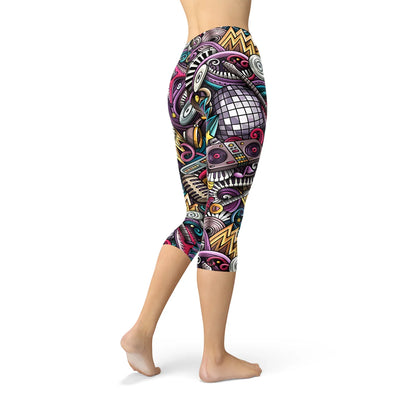 Womens Grunge Rock n Roll Capri Leggings - Which Mark