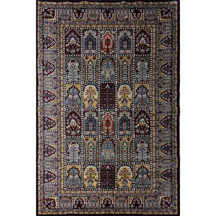 4×6 Feet Hand Knotted Hamadan Carpet Black - Which Mark