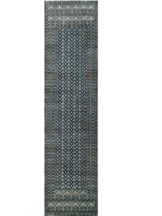 2.5×10 Feet Hand Knotted Wool Carpet Runner Gray - Which Mark