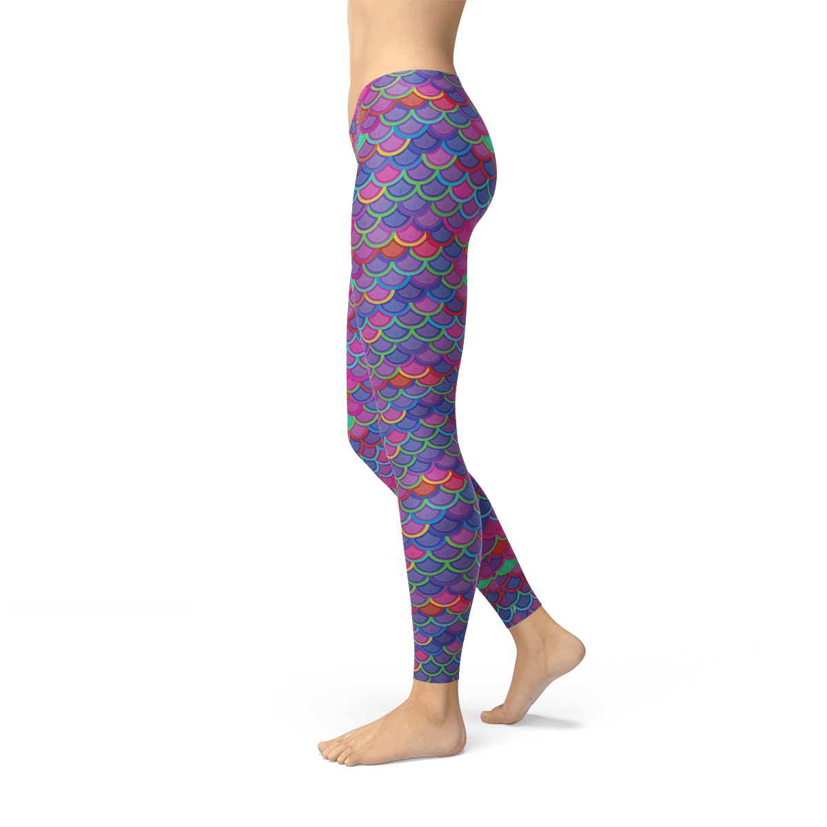 Womens Pink Purple Mermaid Leggings - Which Mark