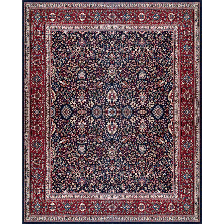 8×10 Feet Wool Black Kashan Hand Knotted Carpet - Which Mark
