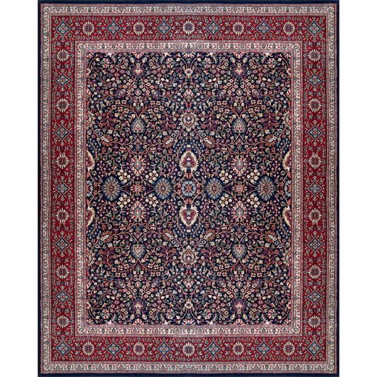 8×10 Feet Wool Black Kashan Hand Knotted Carpet - Which Mark