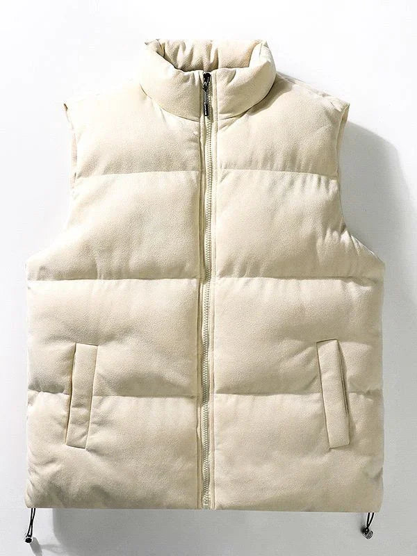 Simple Stand-up Collar Cotton-padded Clothes Vest For Men - Which Mark