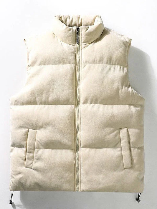 Simple Stand-up Collar Cotton-padded Clothes Vest For Men - Which Mark