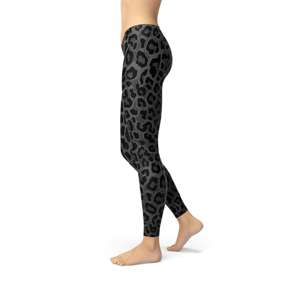 Womens Black Leopard Spots Leggings - Which Mark