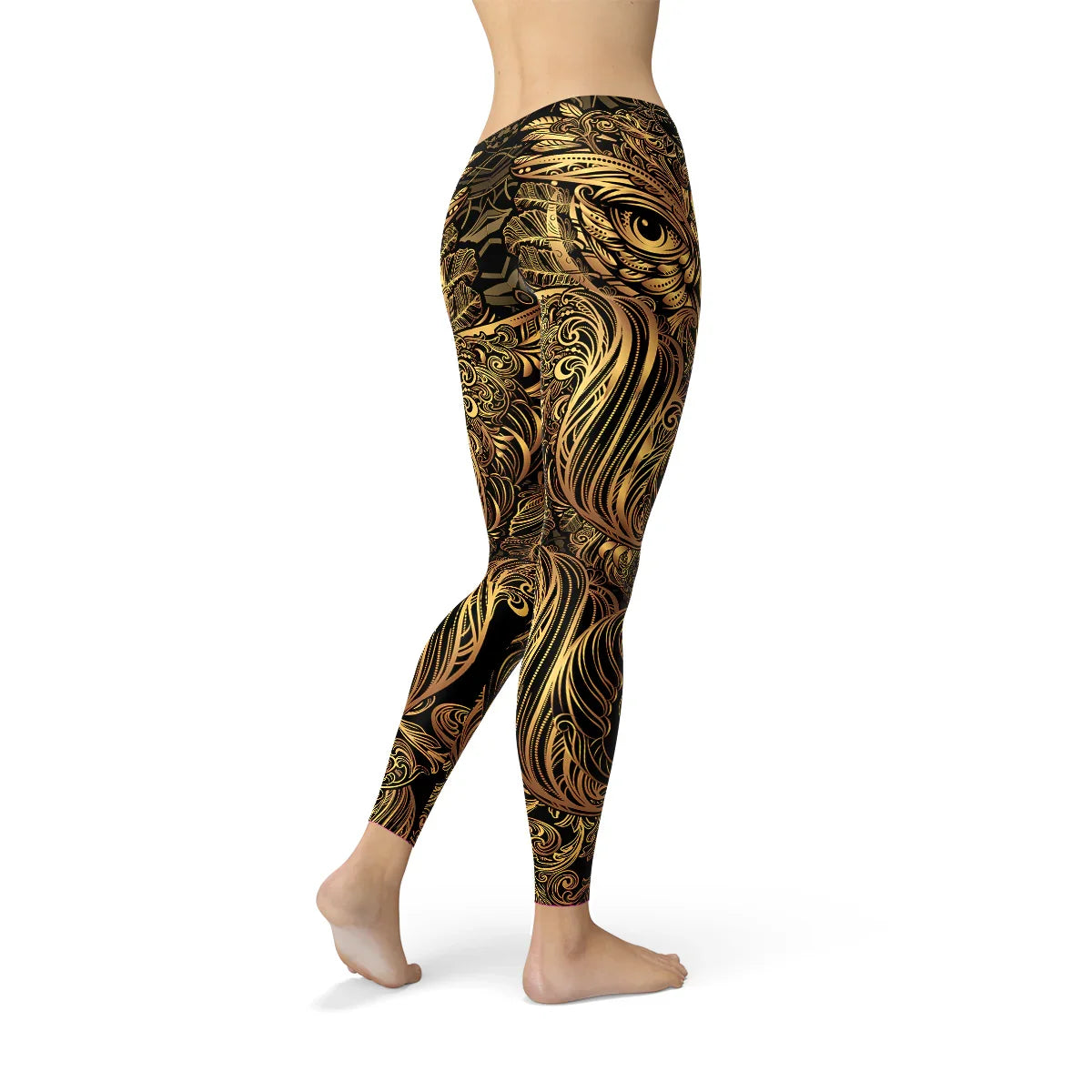 Womens Golden Ornament Owl Leggings - Which Mark