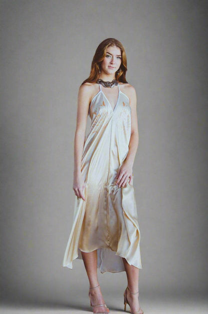 Altair Silk Halter Dress in Dueling Jaguars - Which Mark