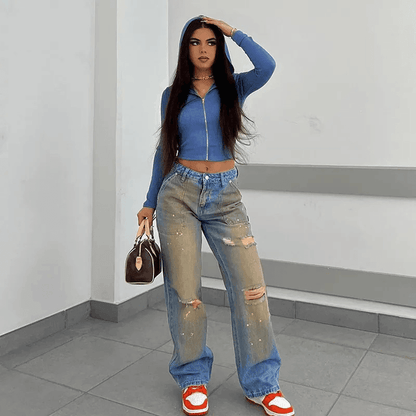 UrbanEase™ – Loose High Waist Street Jeans - Which Mark