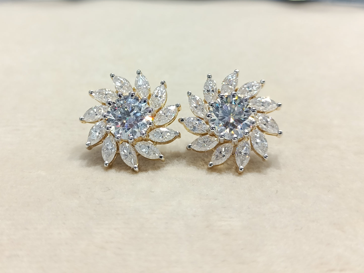 Moissanite Round & Marquise Shape Earring – WE0019 - Which Mark