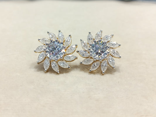Moissanite Round & Marquise Shape Earring – WE0019 - Which Mark