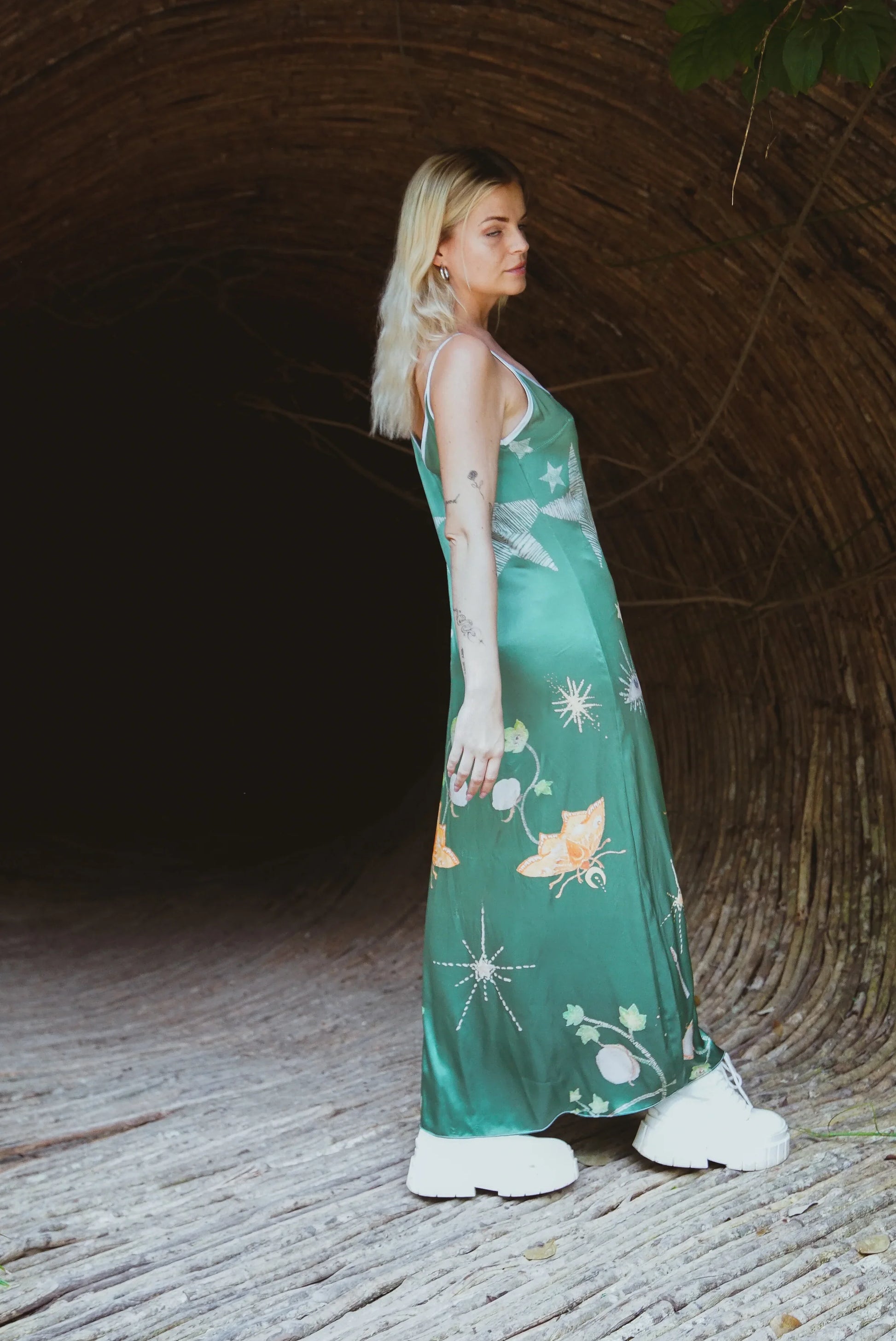 Andromeda Silk Dress in Jungle Altar - Which Mark