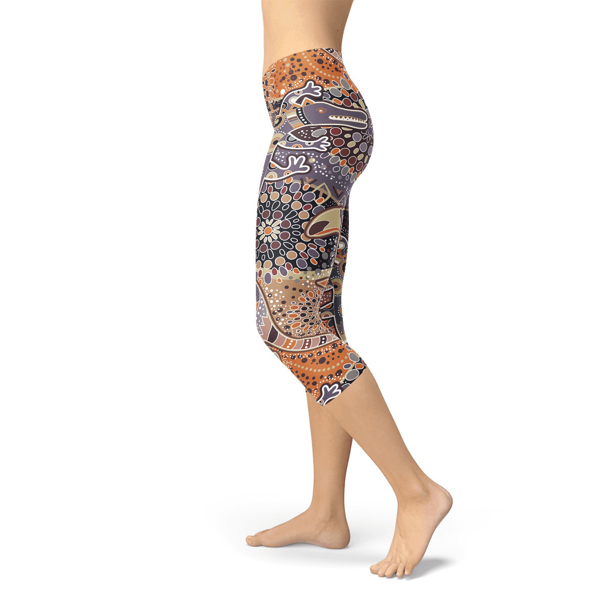 Womens Aboriginal Dreamtime Capri Leggings - Which Mark