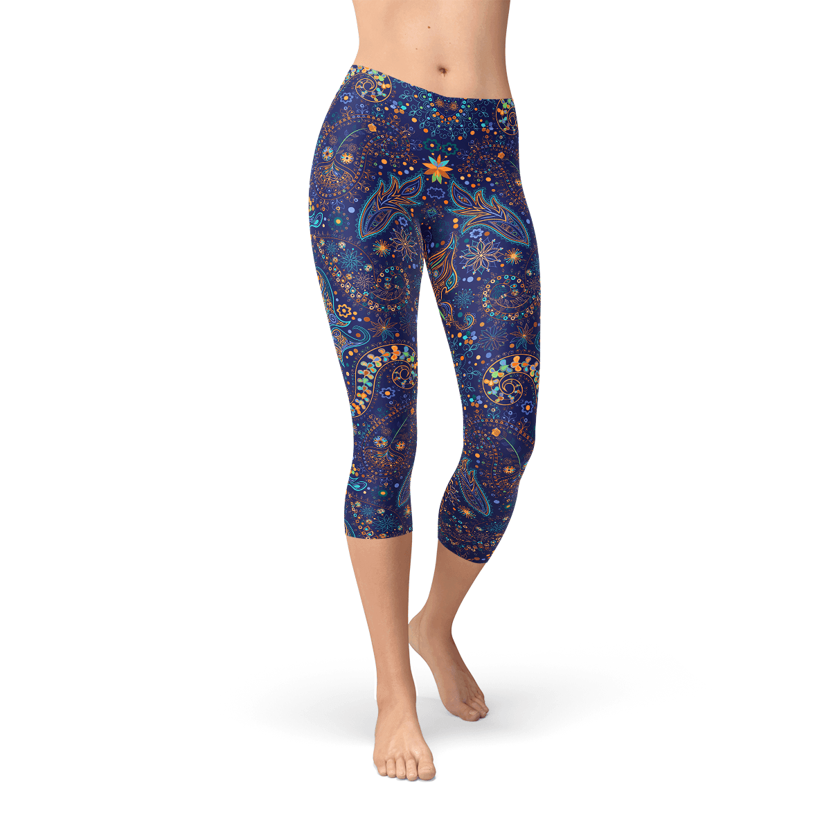 Womens Paisley Butterfly Capri Leggings - Which Mark