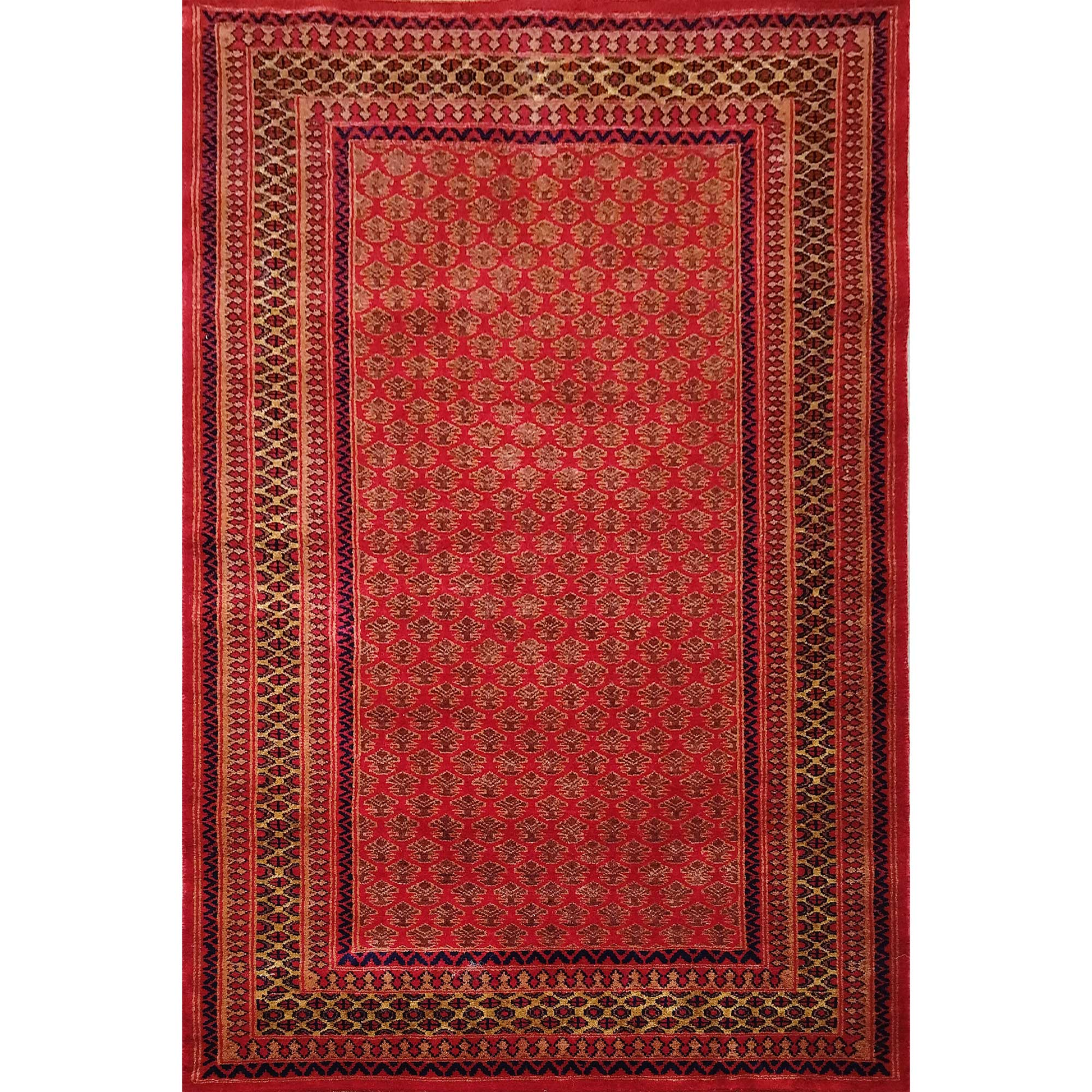 4×6 Feet Hand Knotted Wool Carpet Red - Which Mark