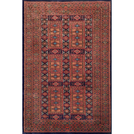 4×6 ft Black Hand Knotted Wool Carpet - Which Mark