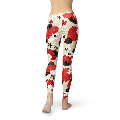 Womens Japanese Cherry Blossom Leggings - Which Mark