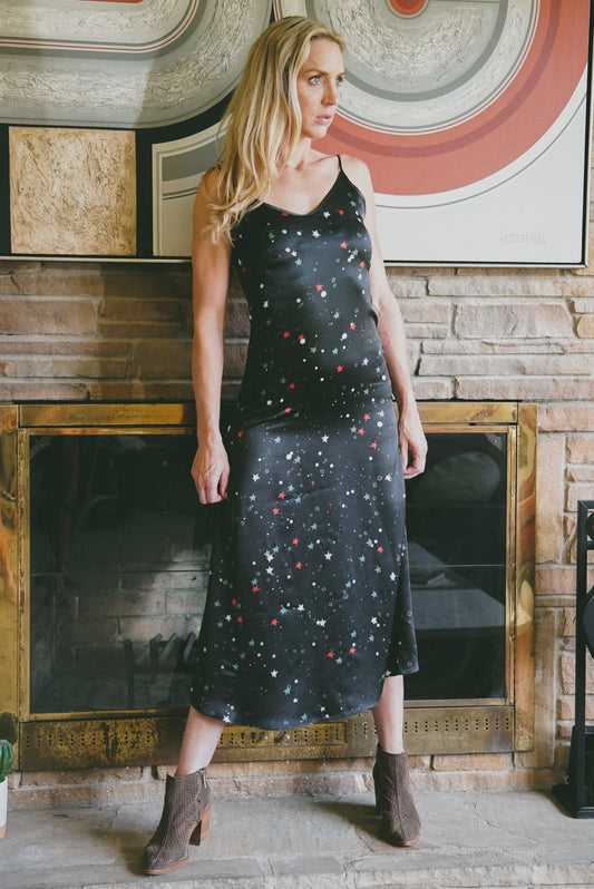 Andromeda Silk Dress in Galaxy - Which Mark