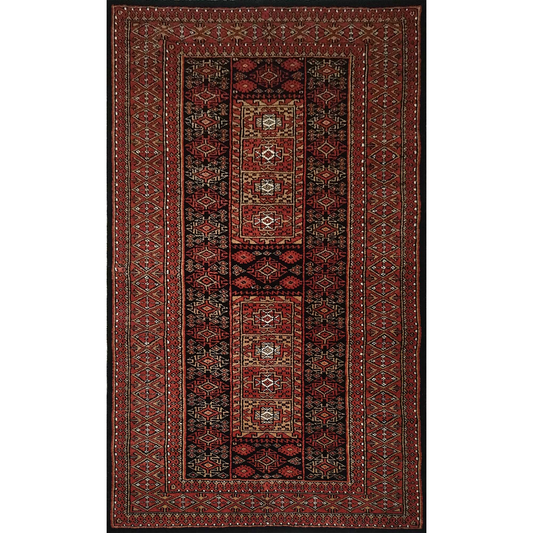 3×5 feet Hand Knotted Woolen Carpet Broun Dubba - Which Mark