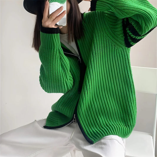 Zipped Stand Collar Sweater Coat Women - Edition 25 - Which Mark