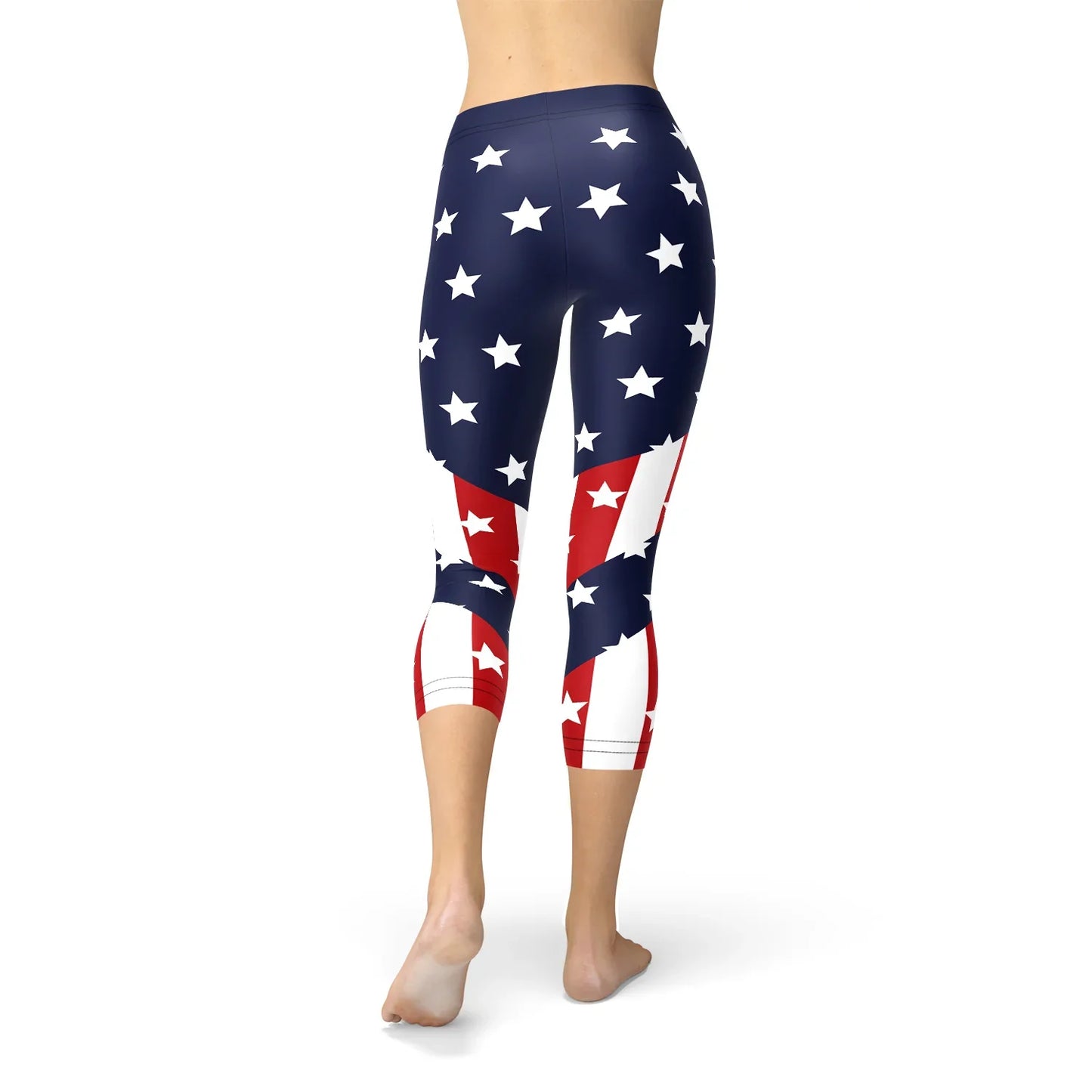 Womens American Flag Capri Leggings - Which Mark