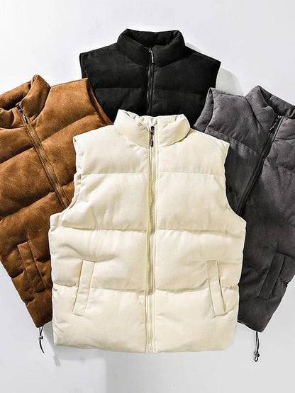 Simple Stand-up Collar Cotton-padded Clothes Vest For Men - Which Mark