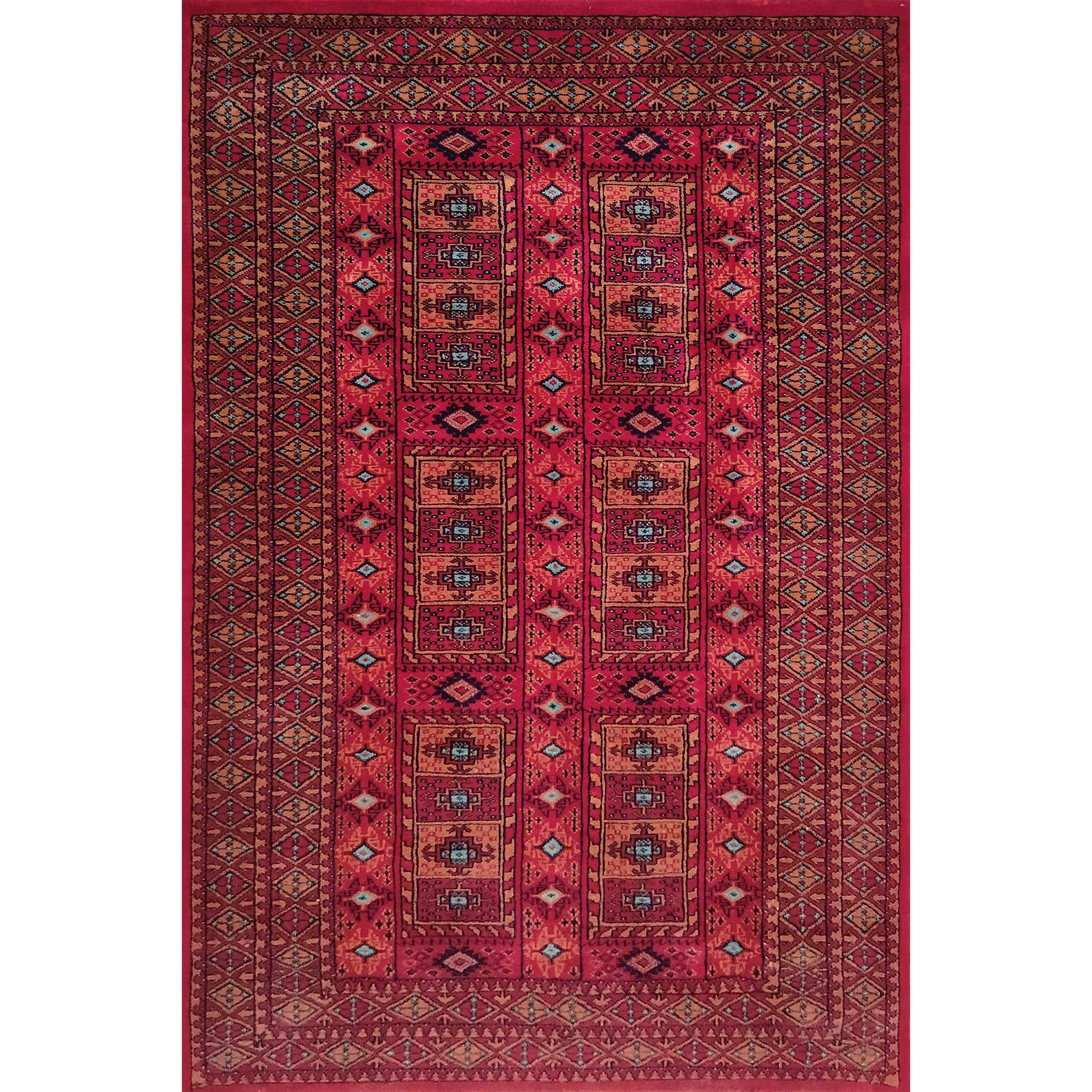 4×6 Feet Hand Knotted Red Wool Carpet - Which Mark
