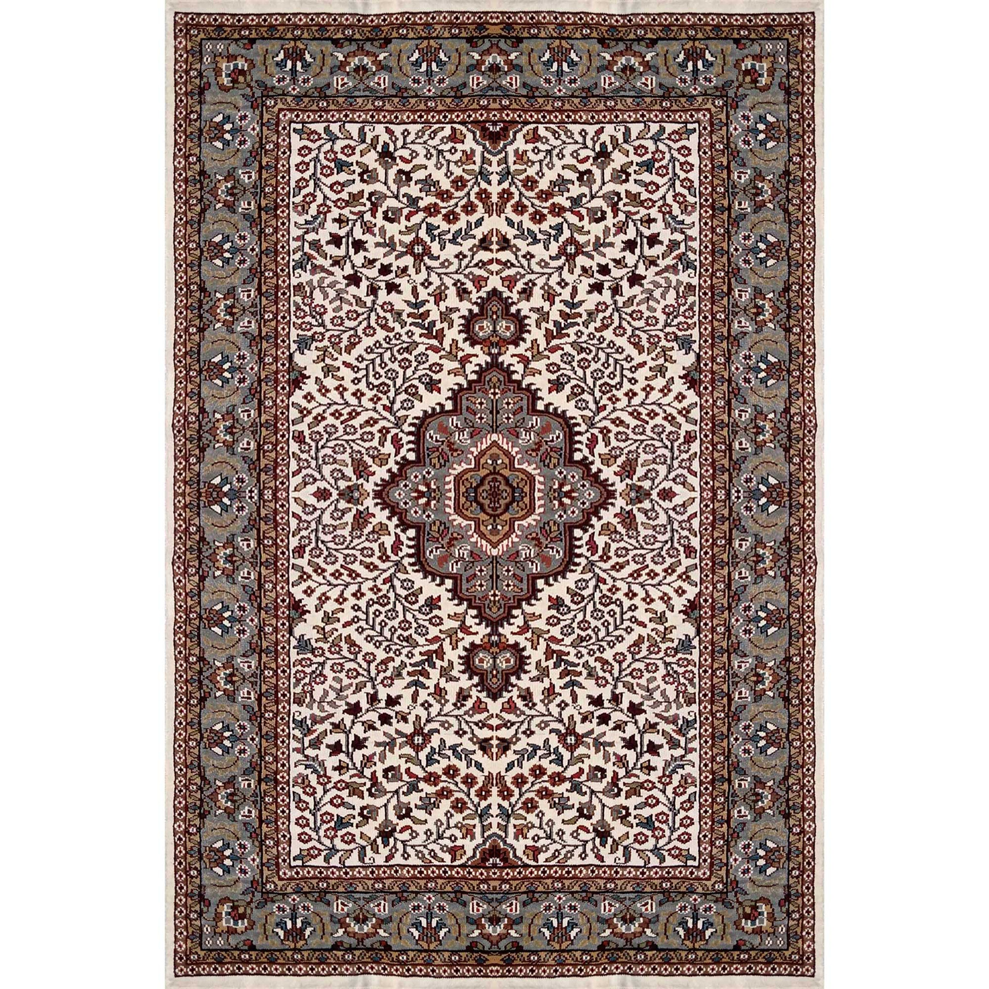 4×6 Feet Hand Knotted Persian Wool Carpet White - Which Mark