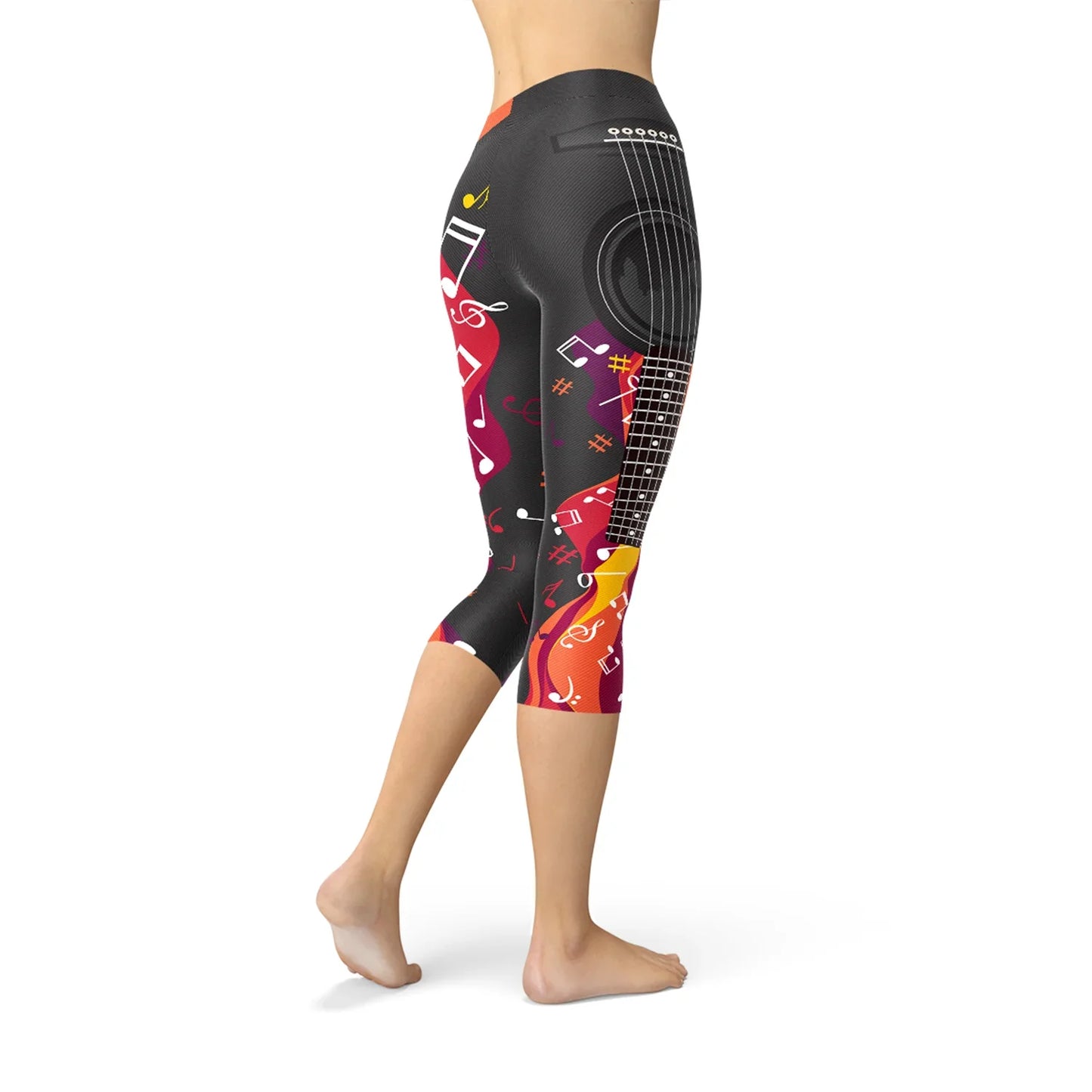 Guitar and Music Note Capri Leggings - Which Mark