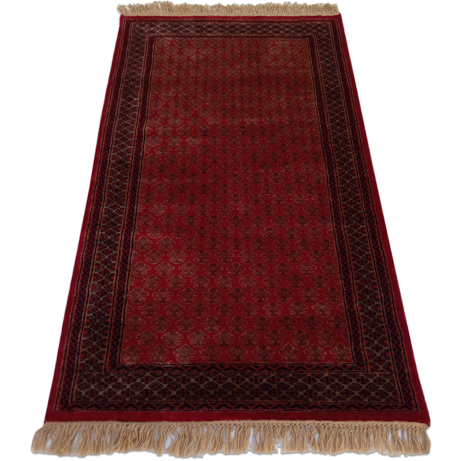 3×5 Feet Hand Knotted Lichi Wool Carpet Red - Which Mark