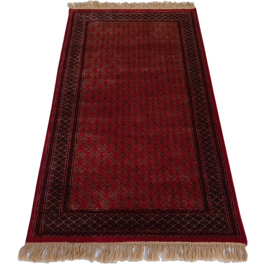 3×5 Feet Hand Knotted Lichi Wool Carpet Red - Which Mark
