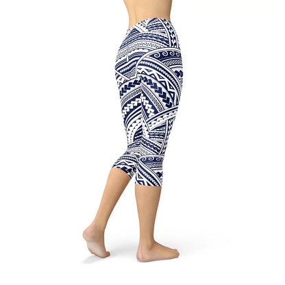 Polynesian Maori Tattoo Capri Leggings - Which Mark