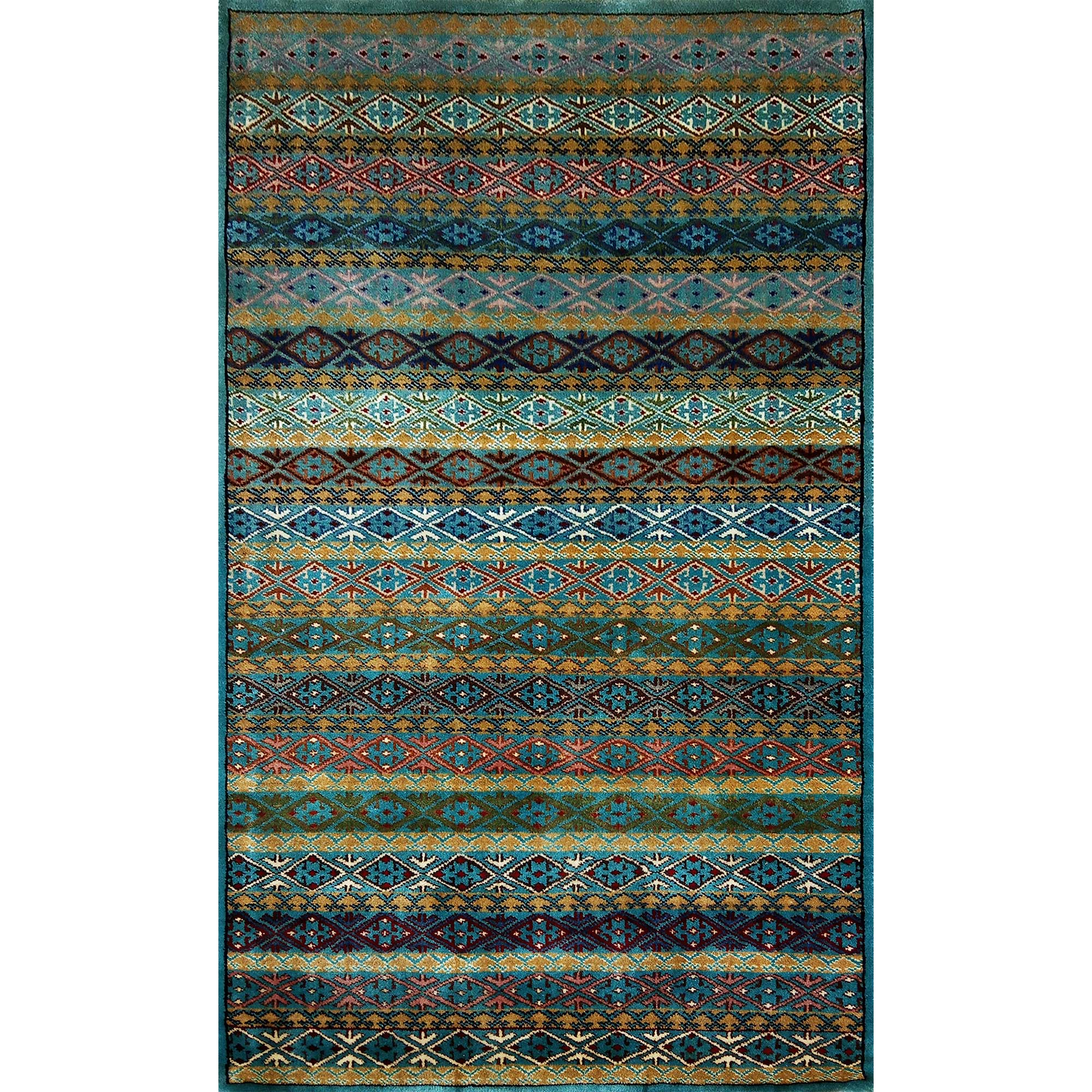 3ft×5ft Hand Knotted Wool Carpet Zanjeera Multi - Which Mark
