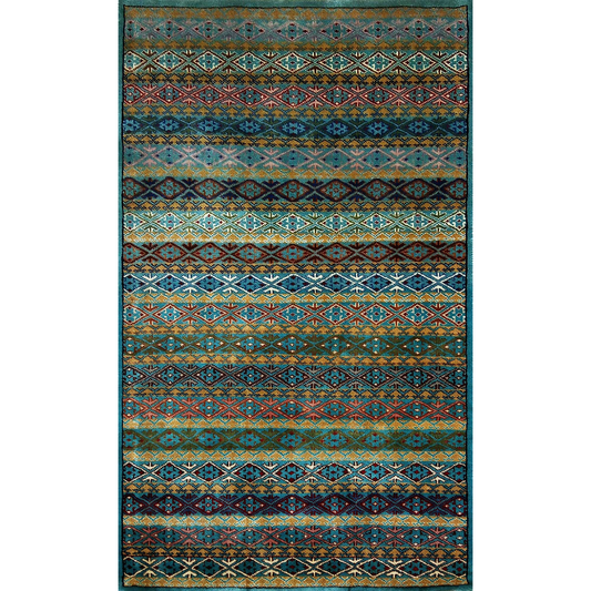 3ft×5ft Hand Knotted Wool Carpet Zanjeera Multi - Which Mark