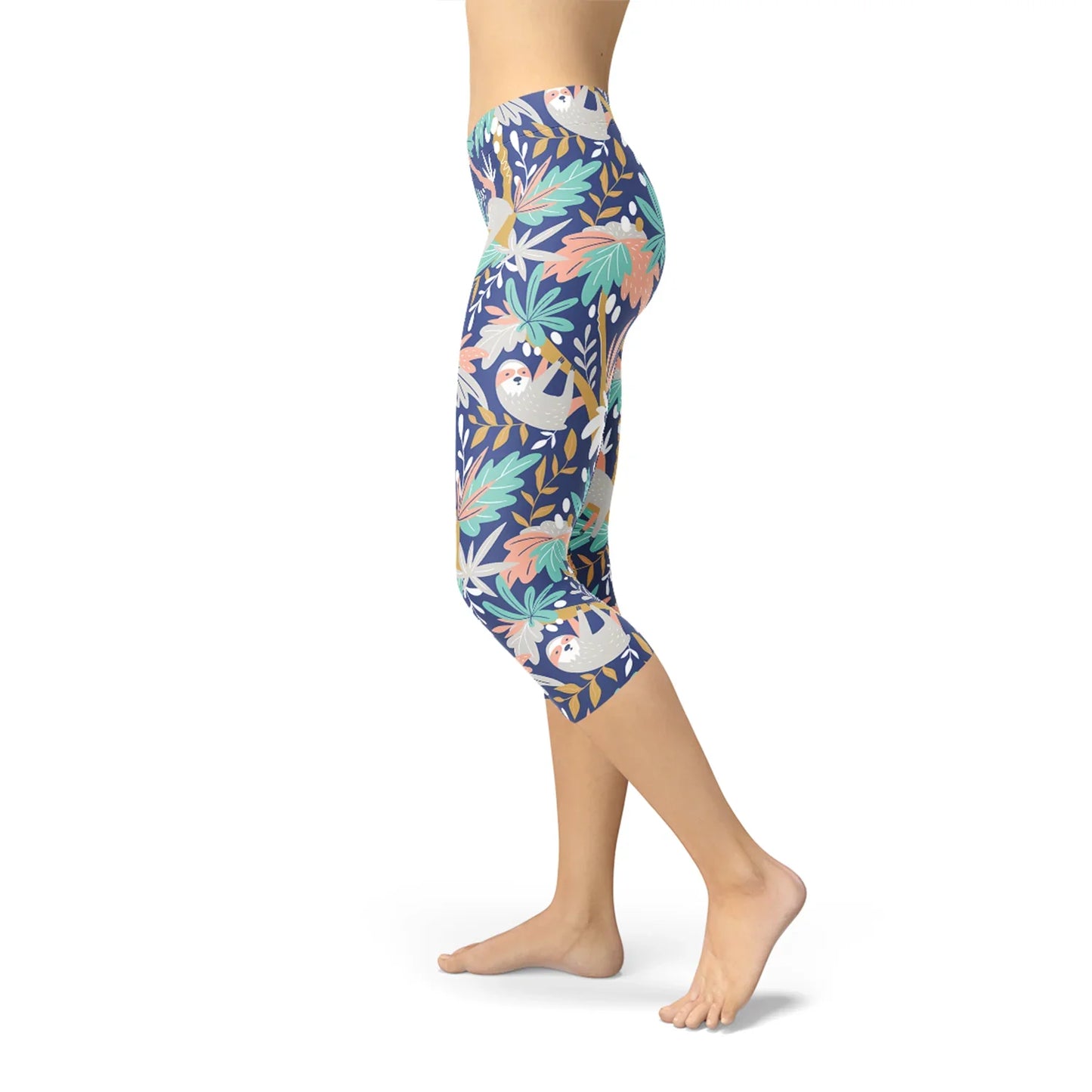 Womens Sloth Capri Leggings - Which Mark