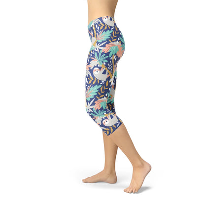 Womens Sloth Capri Leggings - Which Mark