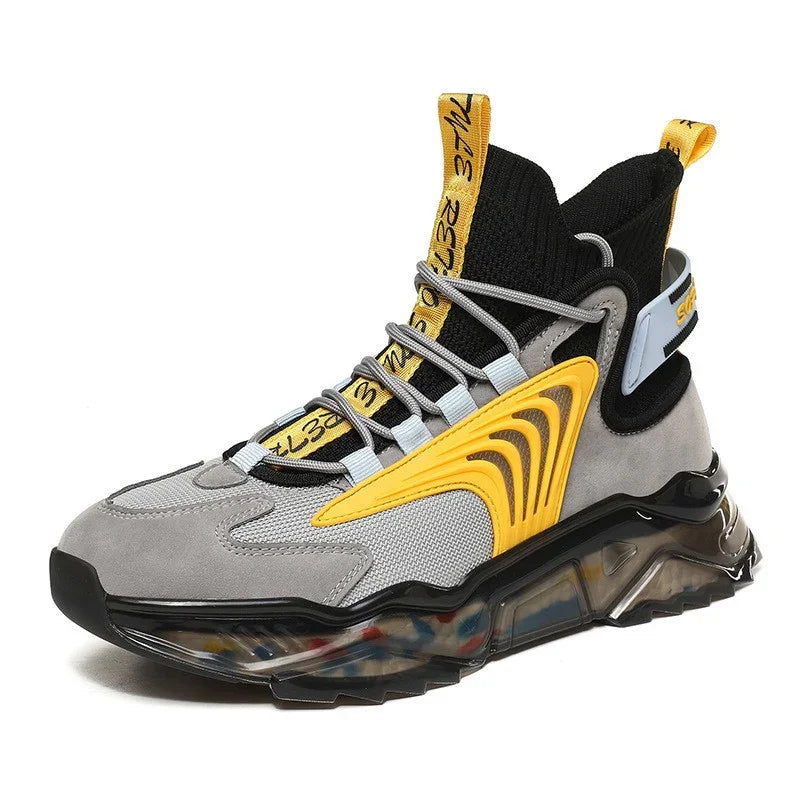 Men's Shoes High Top Shoes Thick Soled Breathable Basketball Shoes - Which Mark