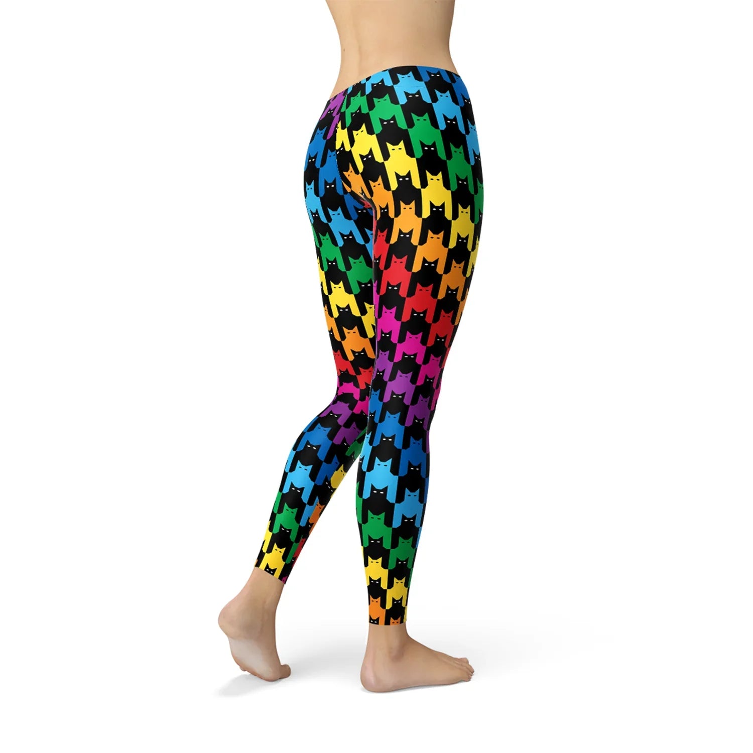Womens Cat Houndstooth Leggings - Which Mark