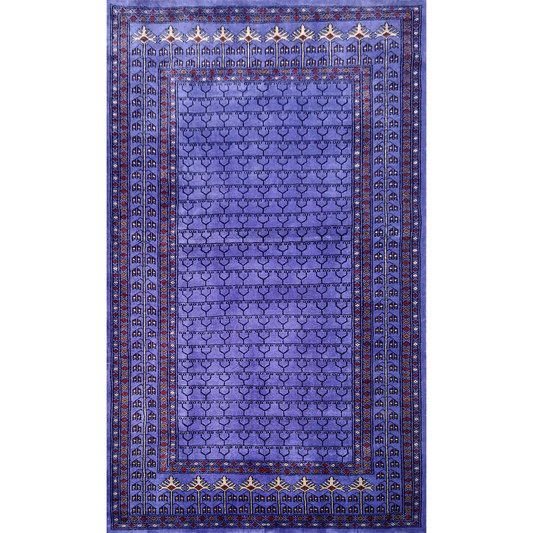 4×6 feet Handmade Purple Wool Carpet Parda - Which Mark