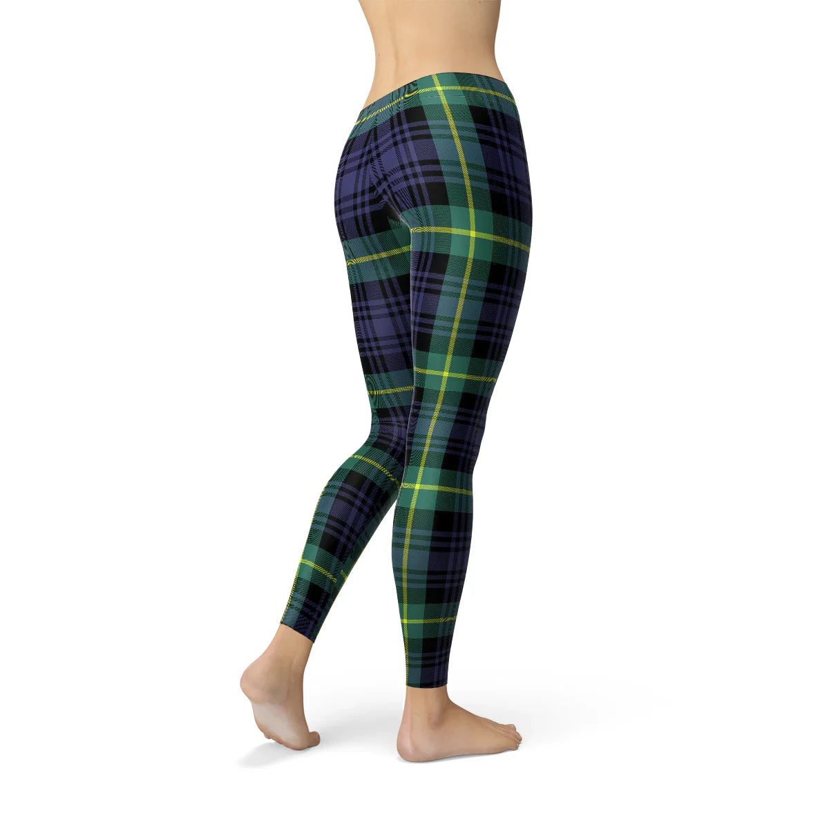 Womens Green and Blue Tartan Leggings - Which Mark
