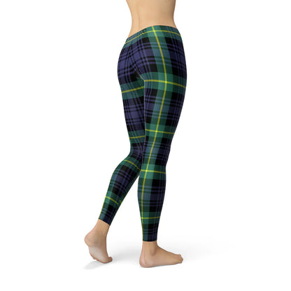 Womens Green and Blue Tartan Leggings - Which Mark