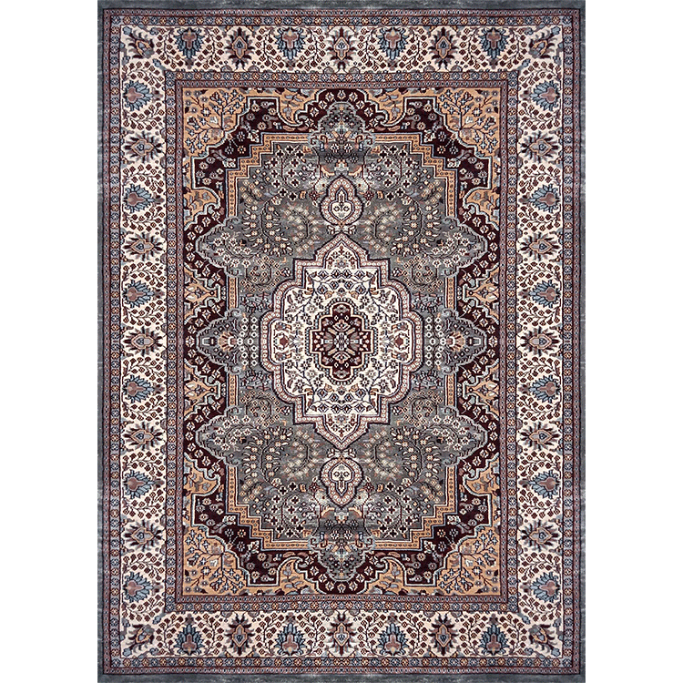 5ft×7ft Grey Hand Knotted Persian Carpet Silk - Which Mark