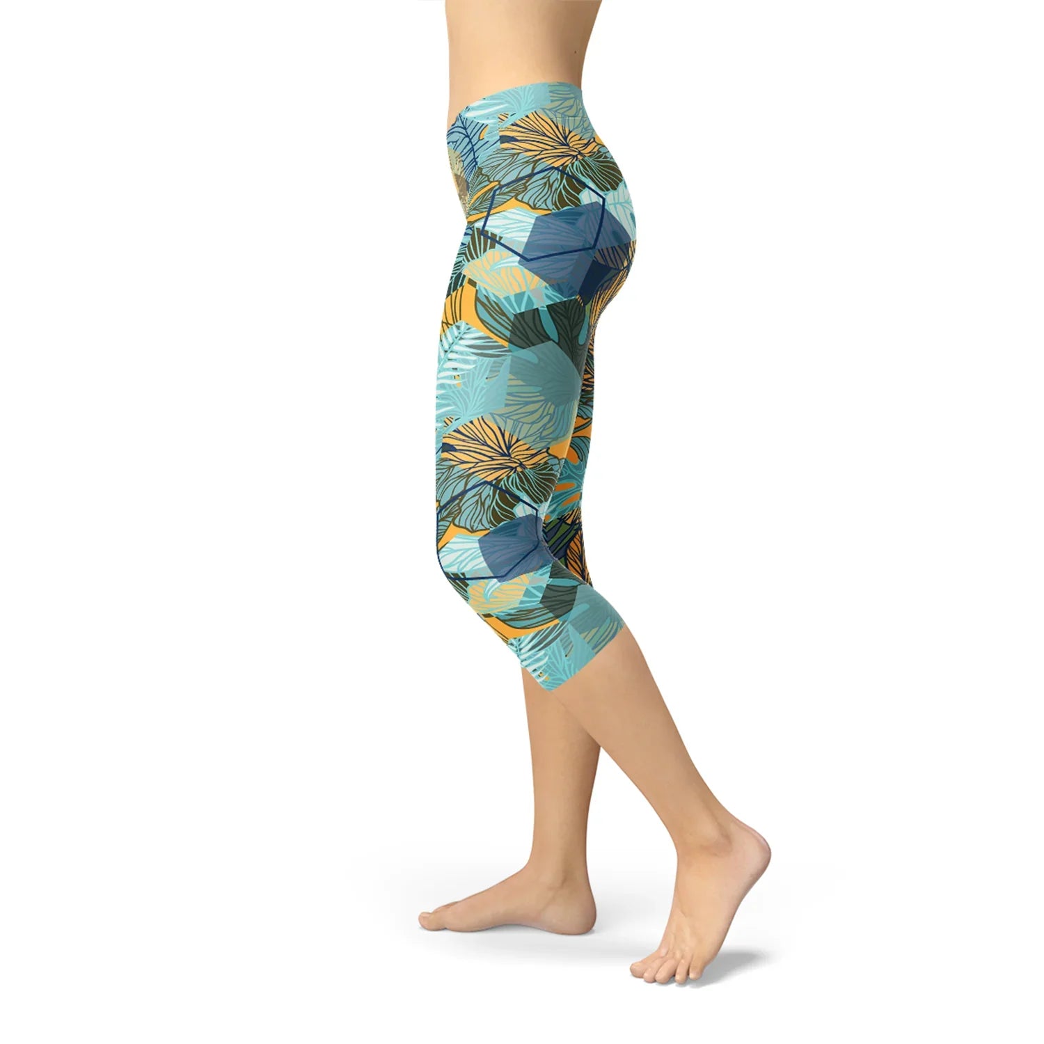 Womens Hexagon Floral Capri Leggings - Which Mark