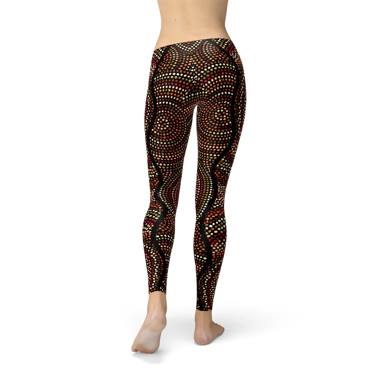 Womens Polka Dots Aboriginal Artwork Leggings (V2) - Which Mark