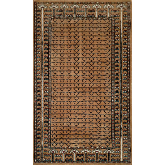 3×5 Feet Handmade Wool Carpet Parda Camel - Which Mark